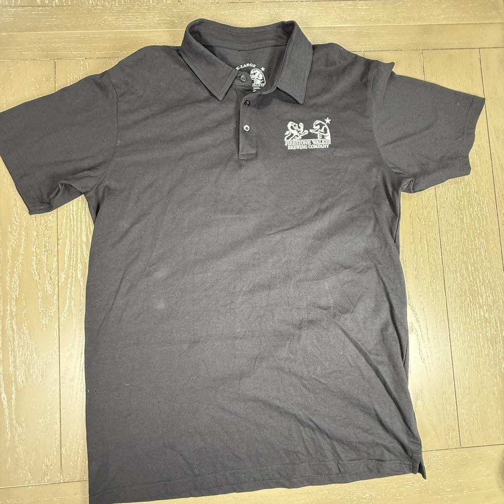 Firestone Walker Brewing Company‎ Polo Shirt Mens XL Black Embroidered Logo Beer